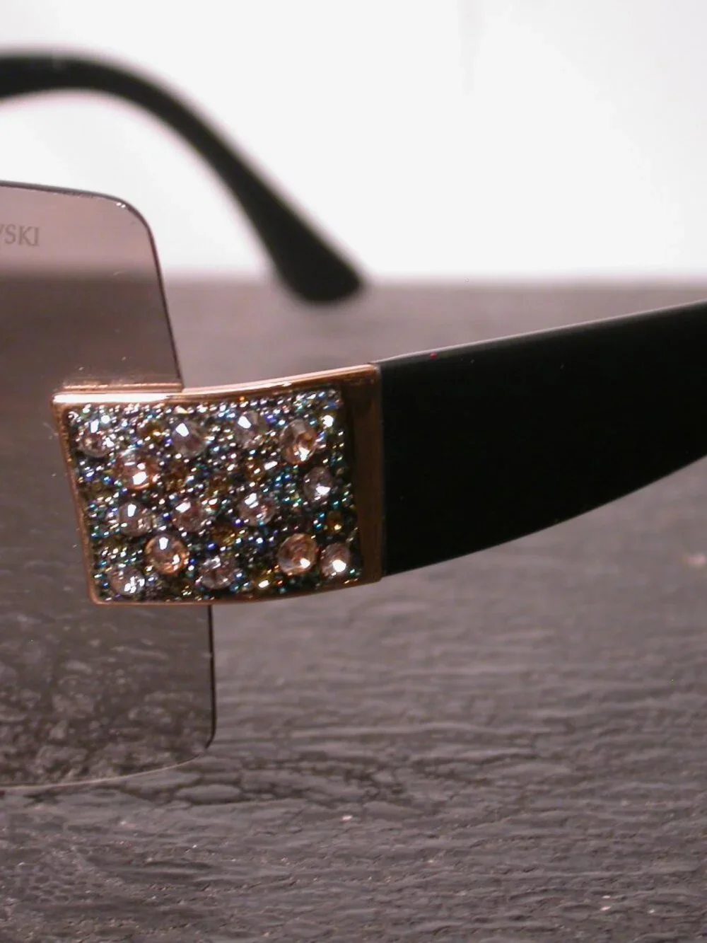 Daniel Swarovski Crystal Gold and Black Sunglasses Made in Austria